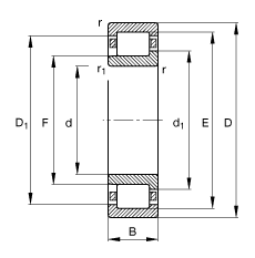 Բ NJ236-E-M1,  DIN 5412-1 ׼Ҫߴ, 붨λ, ɷ, ּ