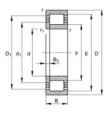 Բ NUP2236-E-M1,  DIN 5412-1 ׼Ҫߴ, λ, ɷ, ּ