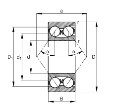 ǽӴ 3319-M,  DIN 628-3 ׼Ҫߴ磬˫УۣӴ  = 35