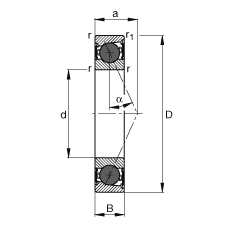  HCB7014-E-2RSD-T-P4S, ڣɶԻԪװӴ  = 25㣬մഽܷ⣬ǽӴƹ