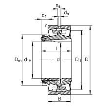 Ĺ 23296-K-MB + H3296,  DIN 635-2 ׼Ҫߴ, ׶׺ͽ